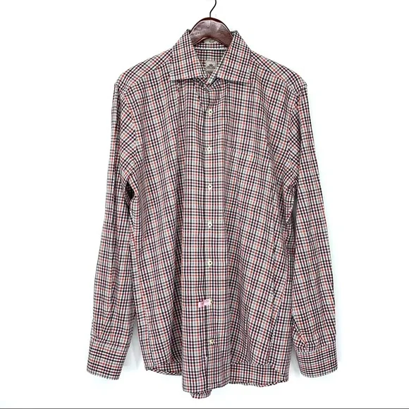Peter Millar | Shirts | Peter Millar Fall Plaid Button Up Semi Casual  Cotton Dress Shirt Size Large | Poshmark